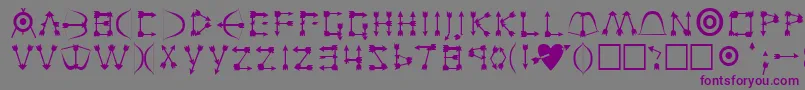 ZenobiaRegular-fontti – violetit fontit harmaalla taustalla