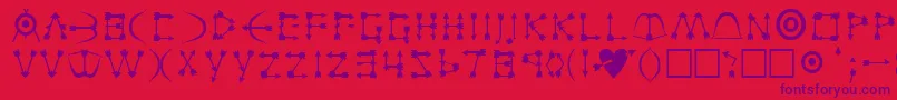 ZenobiaRegular Font – Purple Fonts on Red Background