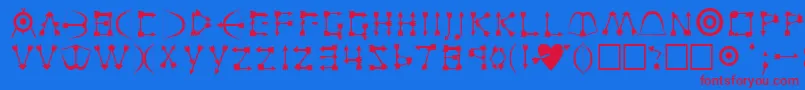 ZenobiaRegular Font – Red Fonts on Blue Background