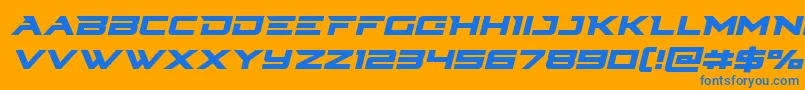 Cyberdyneital-Schriftart – Blaue Schriften auf orangefarbenem Hintergrund