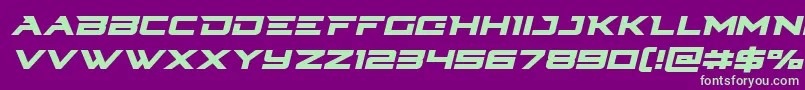 Cyberdyneital Font – Green Fonts on Purple Background