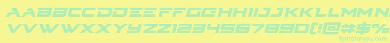 Cyberdyneital Font – Green Fonts on Yellow Background