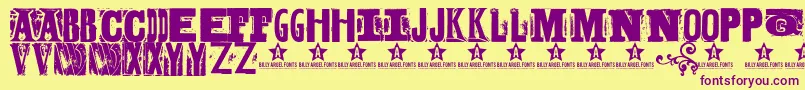 Bodyh Font – Purple Fonts on Yellow Background