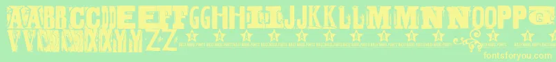 Bodyh Font – Yellow Fonts on Green Background