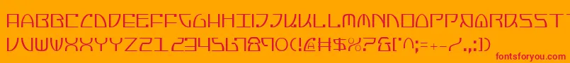 フォントJumptroopsCondensed – オレンジの背景に赤い文字