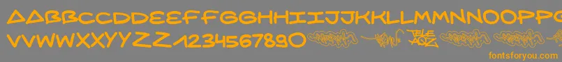 AqzCrew-Schriftart – Orangefarbene Schriften auf grauem Hintergrund