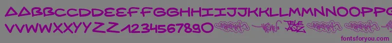 AqzCrew-Schriftart – Violette Schriften auf grauem Hintergrund