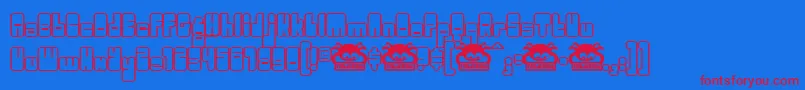 Woggle ffy Font – Red Fonts on Blue Background