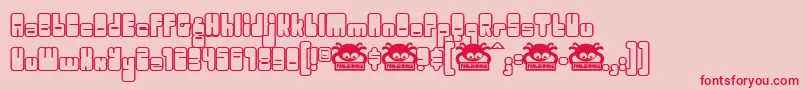 フォントWoggle ffy – ピンクの背景に赤い文字