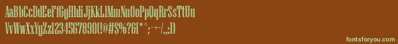PfmissionEngraved-fontti – vihreät fontit ruskealla taustalla
