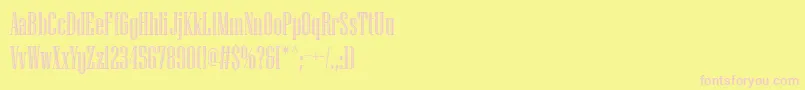 PfmissionEngraved-fontti – vaaleanpunaiset fontit keltaisella taustalla