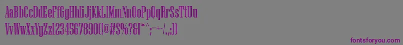 フォントPfmissionEngraved – 紫色のフォント、灰色の背景