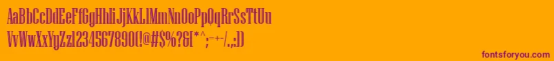 PfmissionEngraved-fontti – violetit fontit oranssilla taustalla