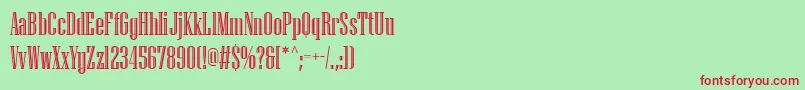 PfmissionEngraved Font – Red Fonts on Green Background