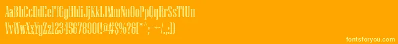 PfmissionEngraved Font – Yellow Fonts on Orange Background