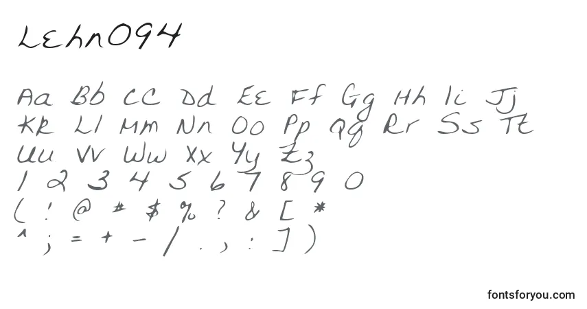 Lehn094フォント–アルファベット、数字、特殊文字