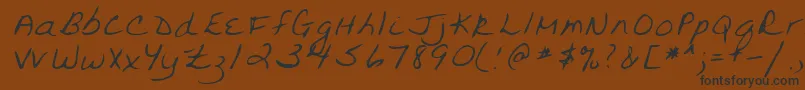 Lehn094 Font – Black Fonts on Brown Background
