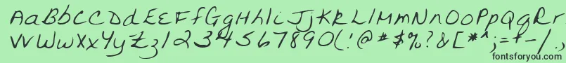 フォントLehn094 – 緑の背景に黒い文字