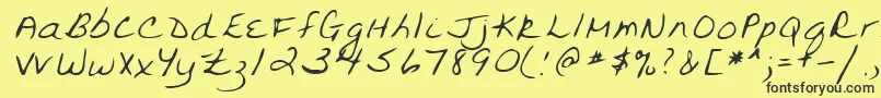 Lehn094-fontti – mustat fontit keltaisella taustalla