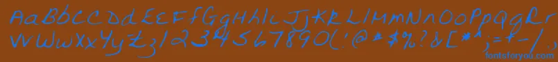 フォントLehn094 – 茶色の背景に青い文字