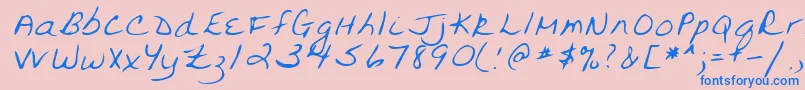 Lehn094-fontti – siniset fontit vaaleanpunaisella taustalla