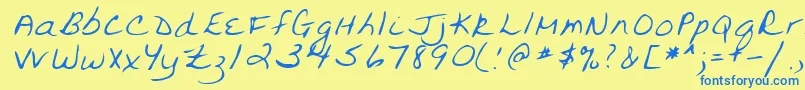 Lehn094-fontti – siniset fontit keltaisella taustalla
