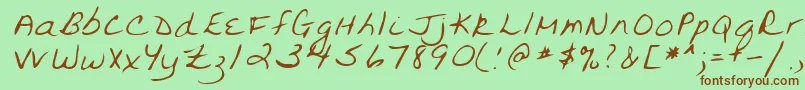 Lehn094-fontti – ruskeat fontit vihreällä taustalla