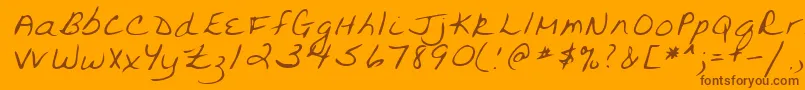 Lehn094-Schriftart – Braune Schriften auf orangefarbenem Hintergrund