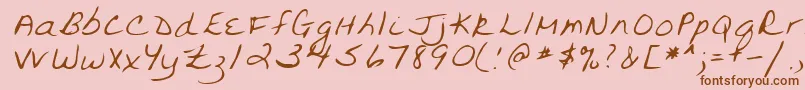 Czcionka Lehn094 – brązowe czcionki na różowym tle