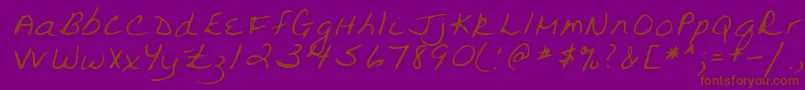 Lehn094-Schriftart – Braune Schriften auf violettem Hintergrund