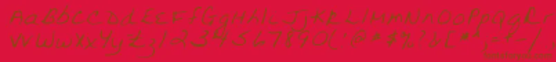 フォントLehn094 – 赤い背景に茶色の文字