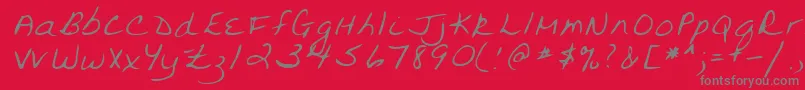 Czcionka Lehn094 – szare czcionki na czerwonym tle