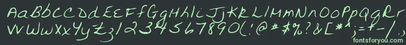 Lehn094-fontti – vihreät fontit mustalla taustalla