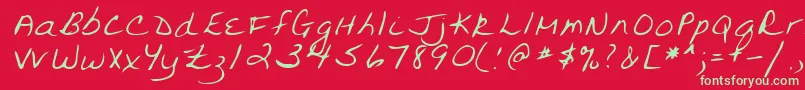 Lehn094-Schriftart – Grüne Schriften auf rotem Hintergrund