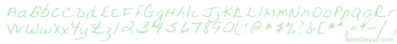 フォントLehn094 – 白い背景に緑のフォント