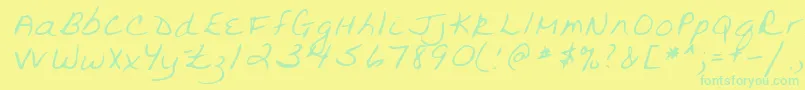 フォントLehn094 – 黄色い背景に緑の文字