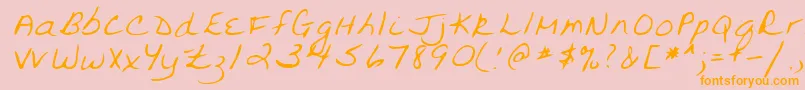 Lehn094-Schriftart – Orangefarbene Schriften auf rosa Hintergrund