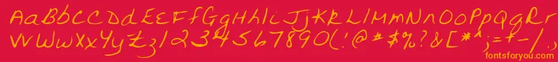 Шрифт Lehn094 – оранжевые шрифты на красном фоне