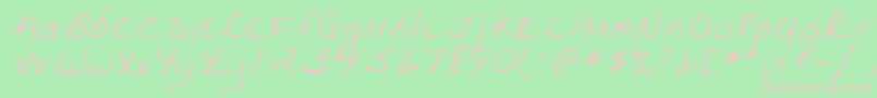 フォントLehn094 – 緑の背景にピンクのフォント
