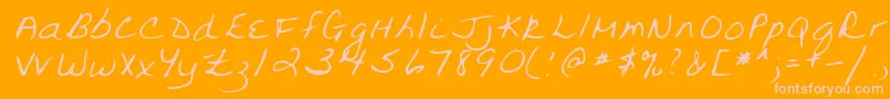 フォントLehn094 – オレンジの背景にピンクのフォント