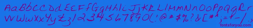 フォントLehn094 – 紫色のフォント、青い背景