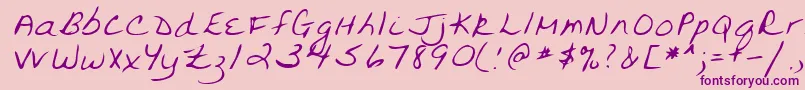 フォントLehn094 – ピンクの背景に紫のフォント