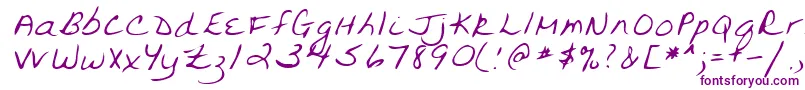 フォントLehn094 – 白い背景に紫のフォント