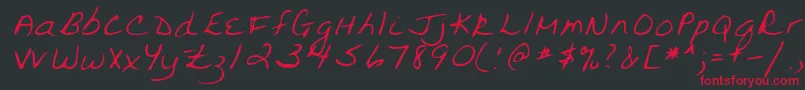 Шрифт Lehn094 – красные шрифты на чёрном фоне
