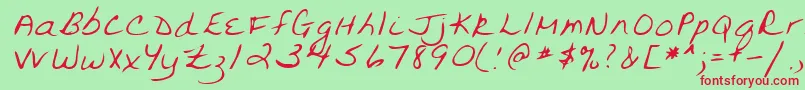 Lehn094-Schriftart – Rote Schriften auf grünem Hintergrund