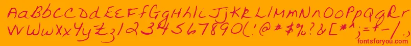 Lehn094 Font – Red Fonts on Orange Background