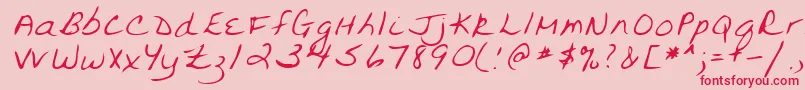 Lehn094-fontti – punaiset fontit vaaleanpunaisella taustalla