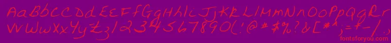 Lehn094-Schriftart – Rote Schriften auf violettem Hintergrund