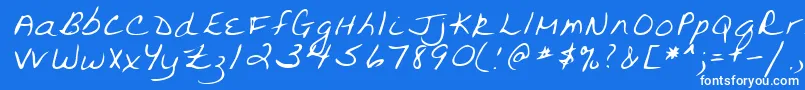 Lehn094-fontti – valkoiset fontit sinisellä taustalla
