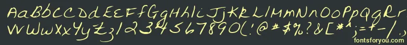 フォントLehn094 – 黒い背景に黄色の文字